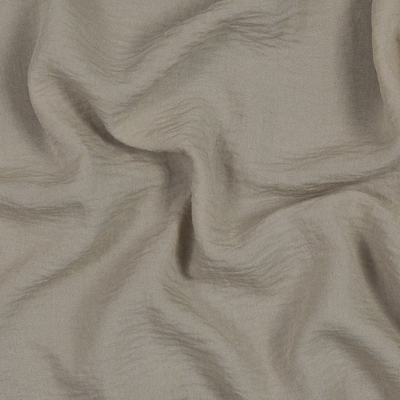1 Yard Beige Wrinkled Cotton Polyester Blend Fabric with Textured Finish